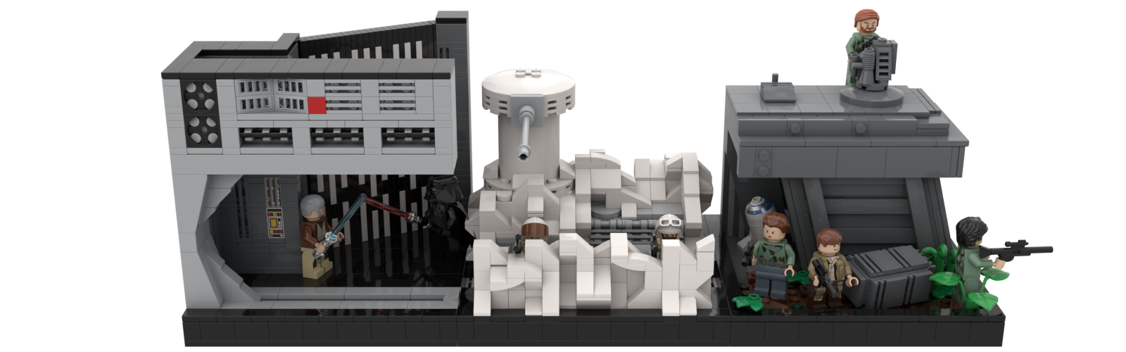 Lego MOC Star Wars mini displays Episodes IV-V-VI