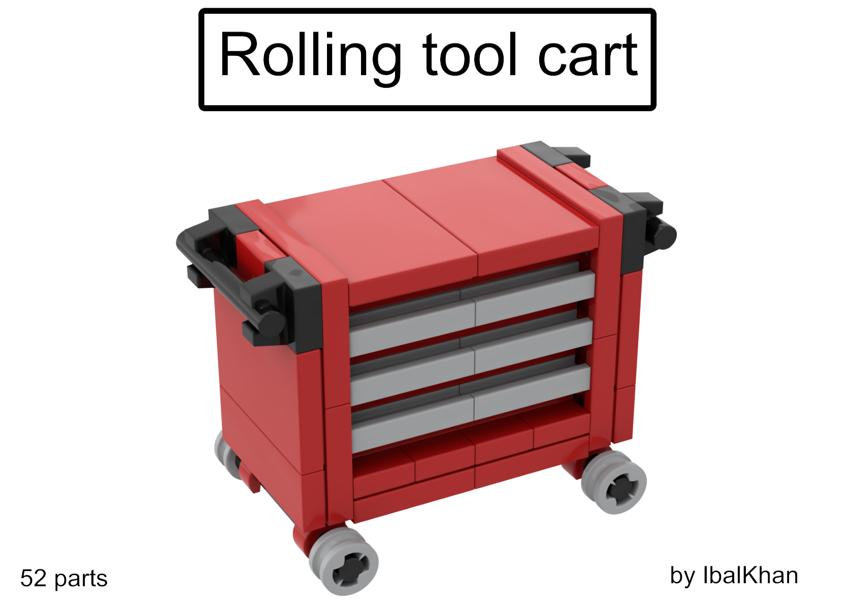 Lego MOC rolling tool cart instruction